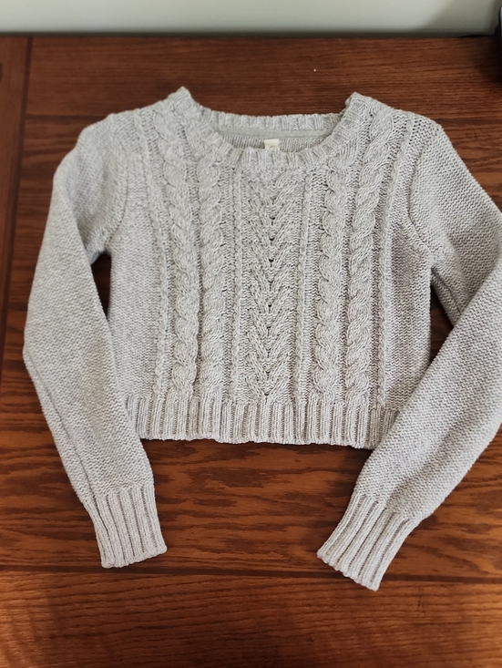 Cherokee Other - Cherokee Target Gray Cable Knit Crop Sweater Girls Size Large 10-12 Excellent